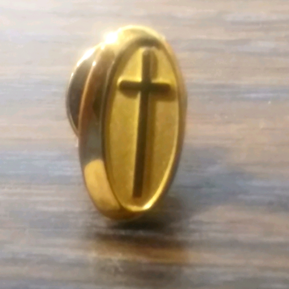 Vintage 1/10K Gold Cross Lapel Pin/Tie Tack